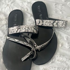 White House- Snake Print sandals.